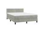 Dormeva bed base and mattress, light grey, 140x200 cm, velvet, XSMD34800