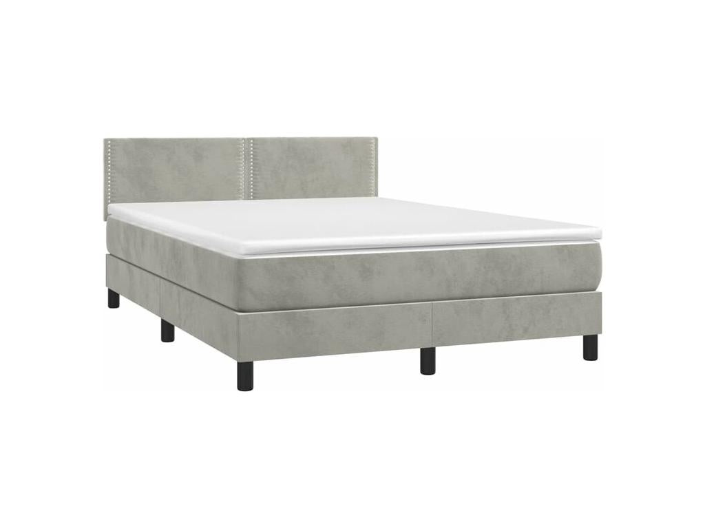 Dormeva bed base and mattress, light grey, 140x200 cm, velvet, XSMD34800
