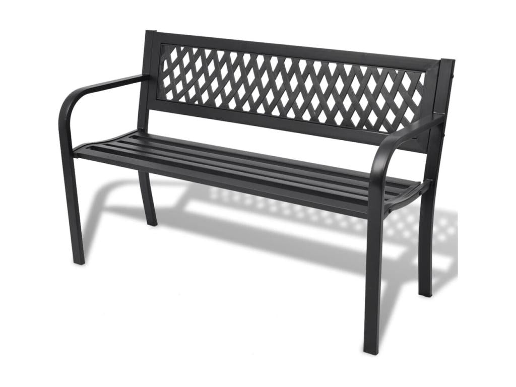 Black garden bench, 118x50x75 cm, 02 0011188 WZNI01116