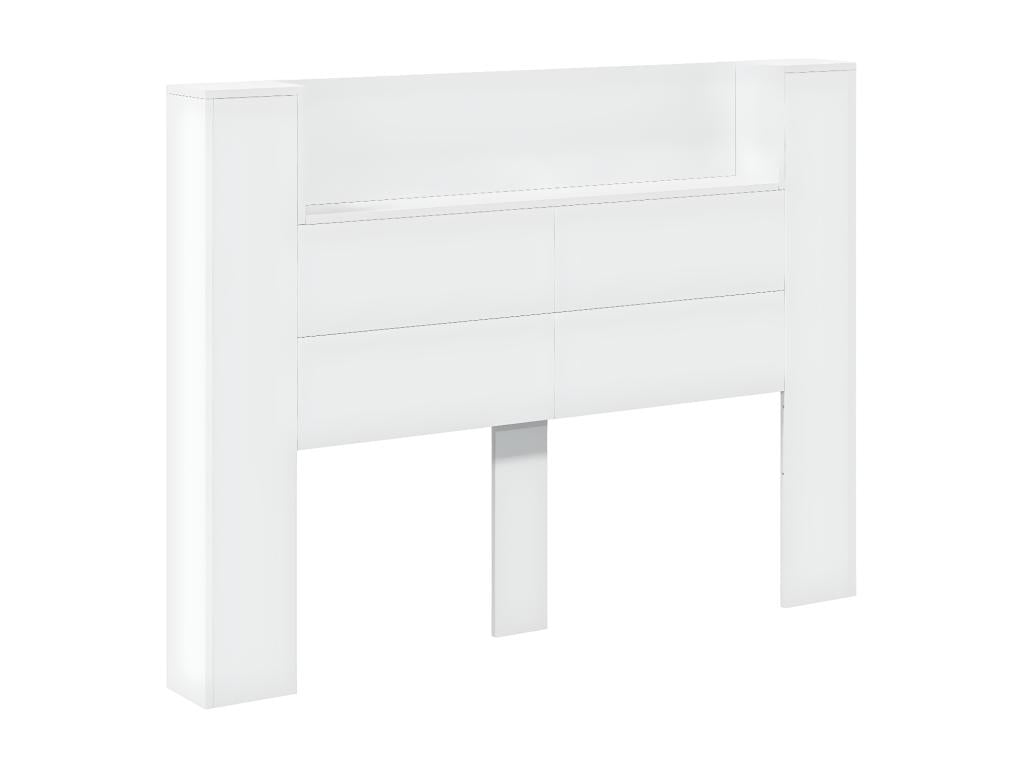 Headboard cabinet with white LED lighting, 140x16.5x103.5 cm EHQF59835