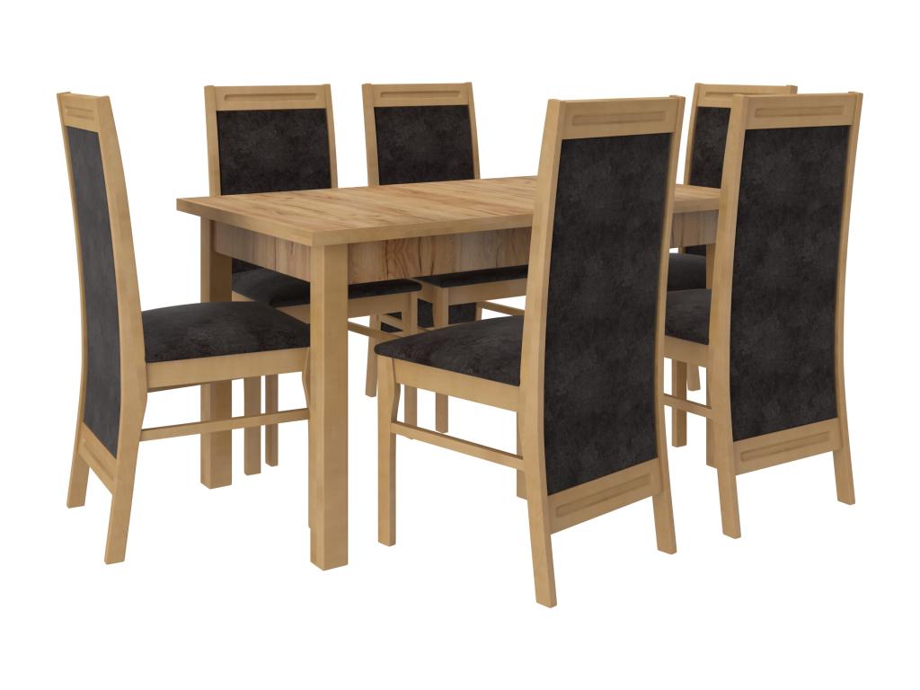 Chair in natural beech wood and Lysvia-Tissu fabric 27128 CBWW21125