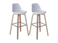 2x Dormeva bar stools, counter chairs with backrest - white fabric VLAF95848