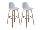 2x Dormeva bar stools, counter chairs with backrest - white fabric VLAF95848
