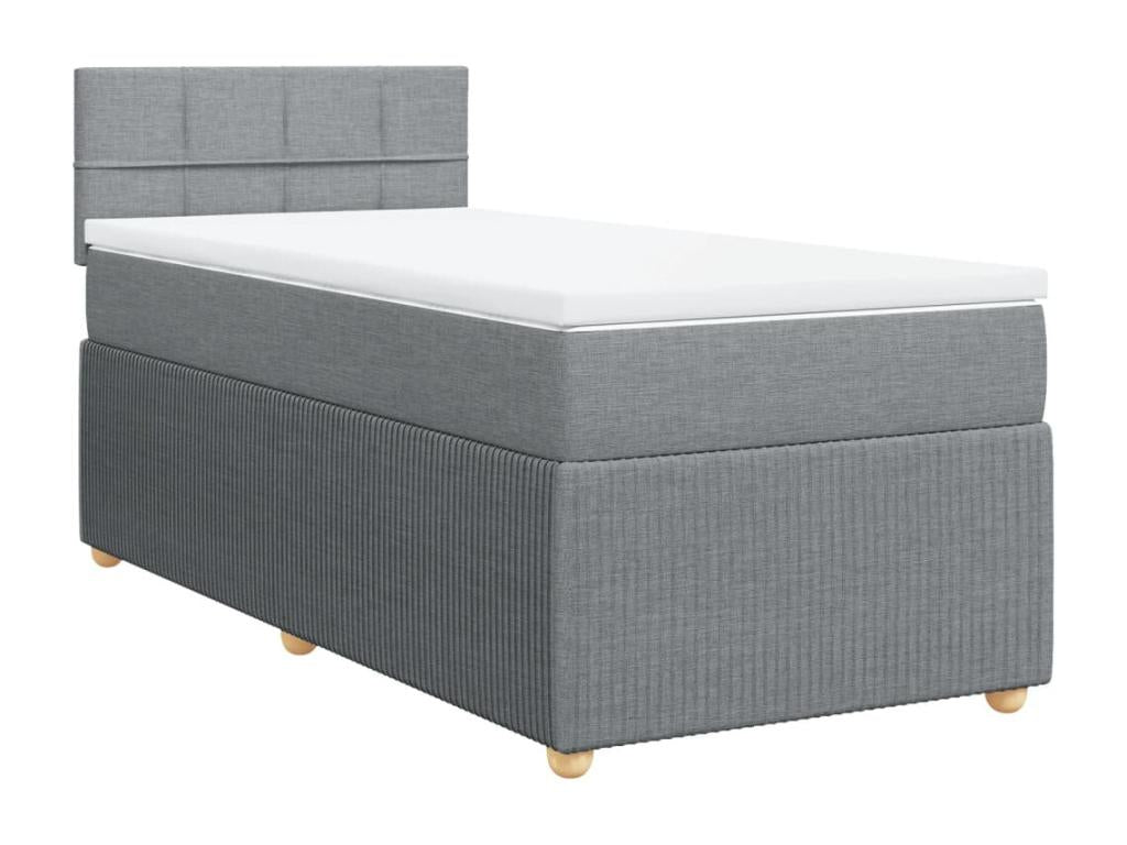 Dormeva bed base with mattress, light grey, 90x200 cm, fabric VPWD68825