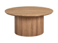 Lysvia Coffee Table – Aged Oak Effect – Round – Diameter 80 cm – Authentic and Robust Design OJVO82898