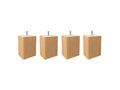 Set of 4 10x7 square beech wood furniture legs - BED LEGS SRIL35395