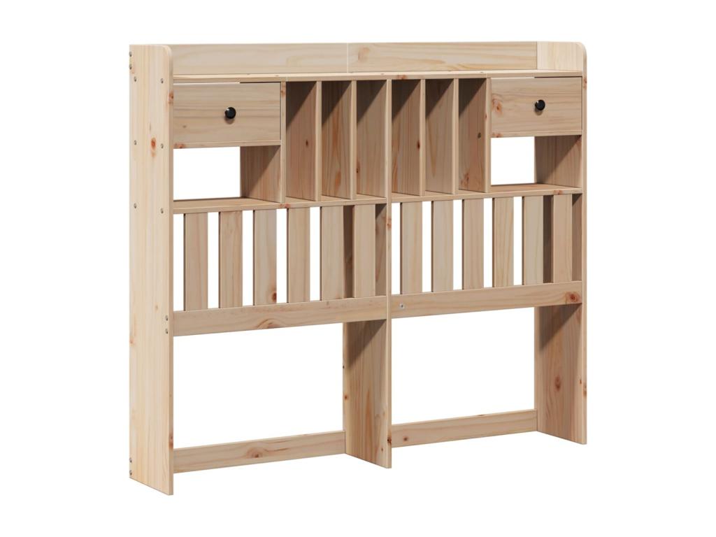 Bookshelf bed without mattress, 135x190 cm, solid pine wood, PEWB62457