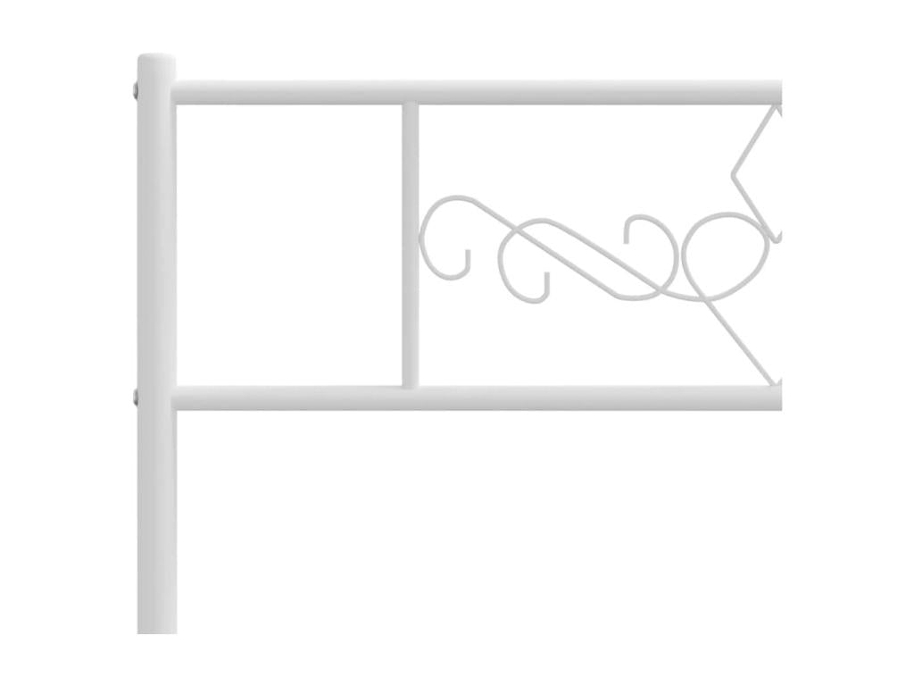 Metal bed frame with white headboard 90x200 cm RIYA97158