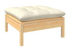 11-piece garden furniture set with cream cushions, pine wood, TOZX87536