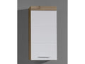 Wall-mounted bathroom cabinet in knotty oak and glossy white finish WLPJ99292