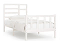 White bed frame, solid pine wood, 100x200 cm, TMRT17847