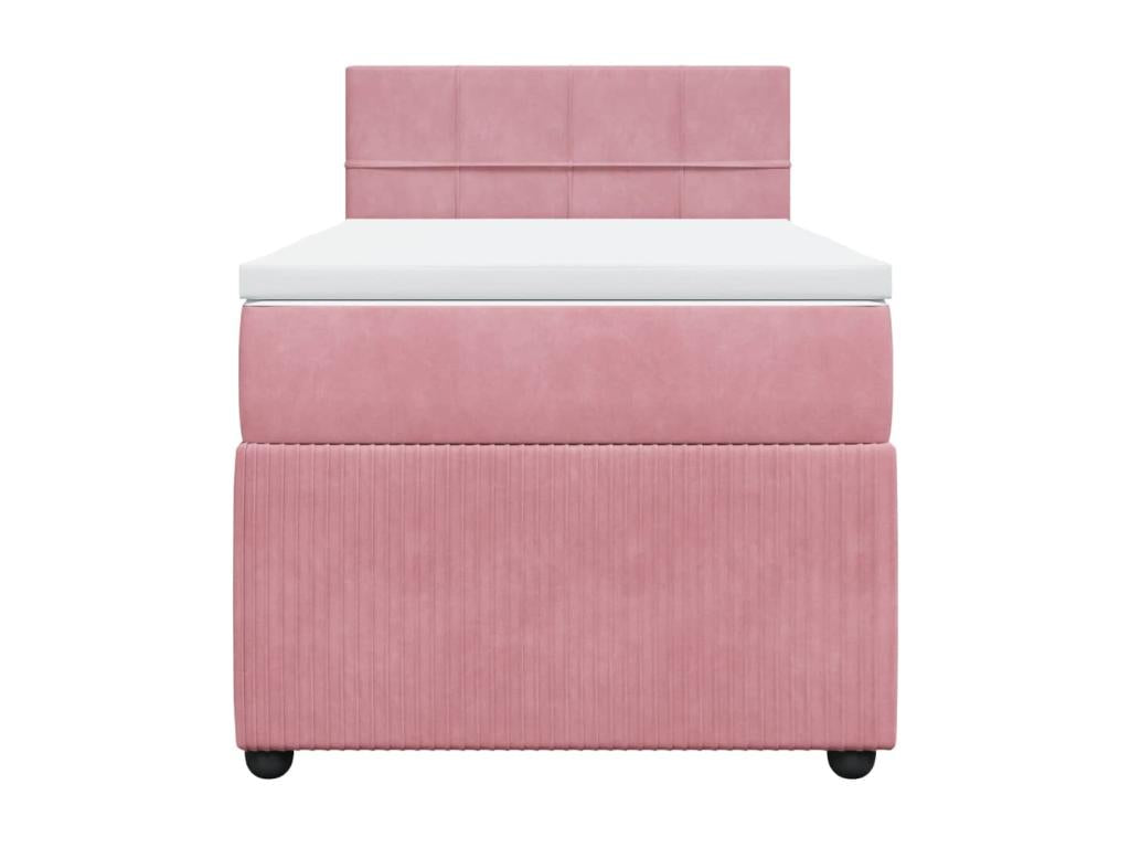 Lysvia bed base with mattress, Rose 90x200 cm, Velvet ETCQ73467