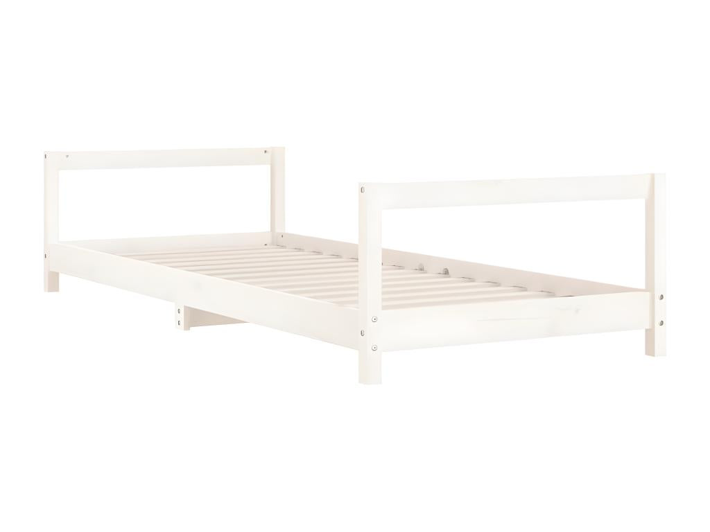 Children's bed frame, white, 90x190 cm, solid pine wood, AAAF76133