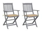 Folding outdoor chairs, set of 2, and cushions, Lysvia wood, GXLV30614
