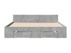 Bed frame with drawers, mattress not included, concrete grey, 140x200 cm, VKRU94899