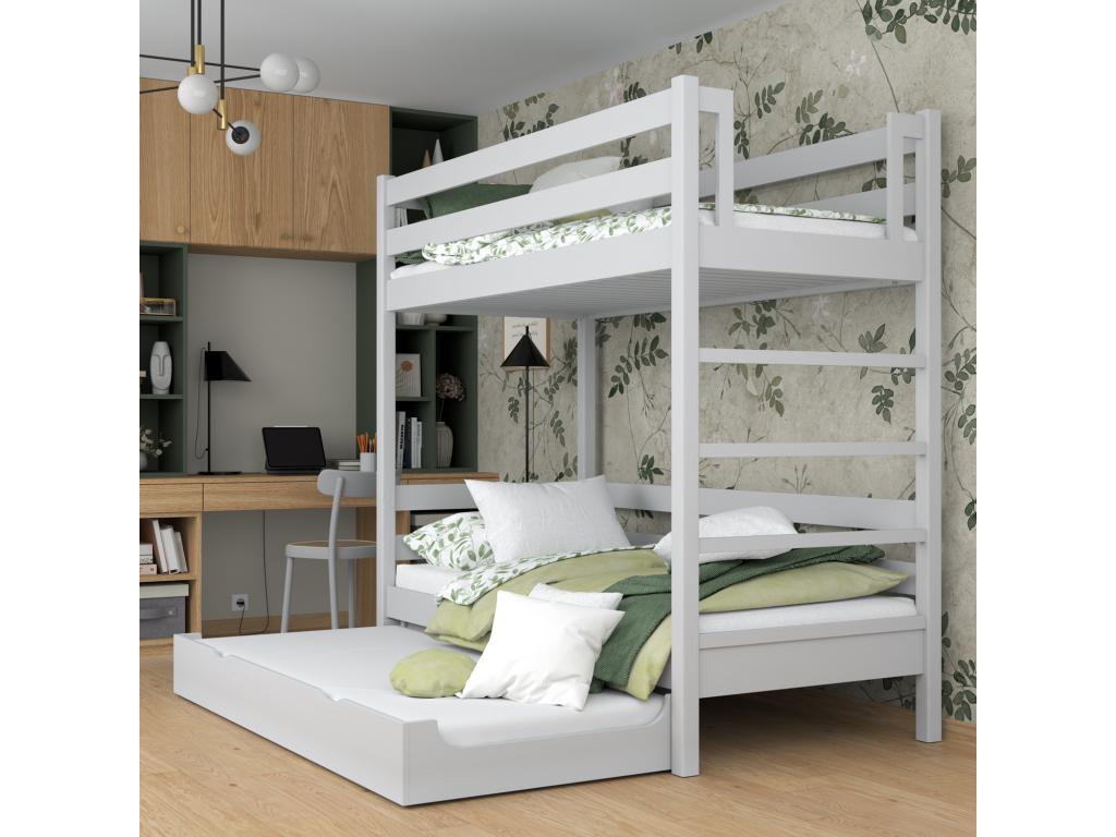 Wooden bunk bed - with drawer for mattress N03 Grey 120x180 WWWD01120