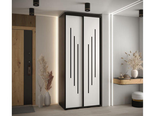 Dormeva 8 Sliding Door Wardrobe 235.2/100/60 2 Doors Black/White/Black CFDW05859
