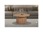Lysvia Coffee Table – Aged Oak Effect – Round – Diameter 80 cm – Authentic and Robust Design OJVO82898
