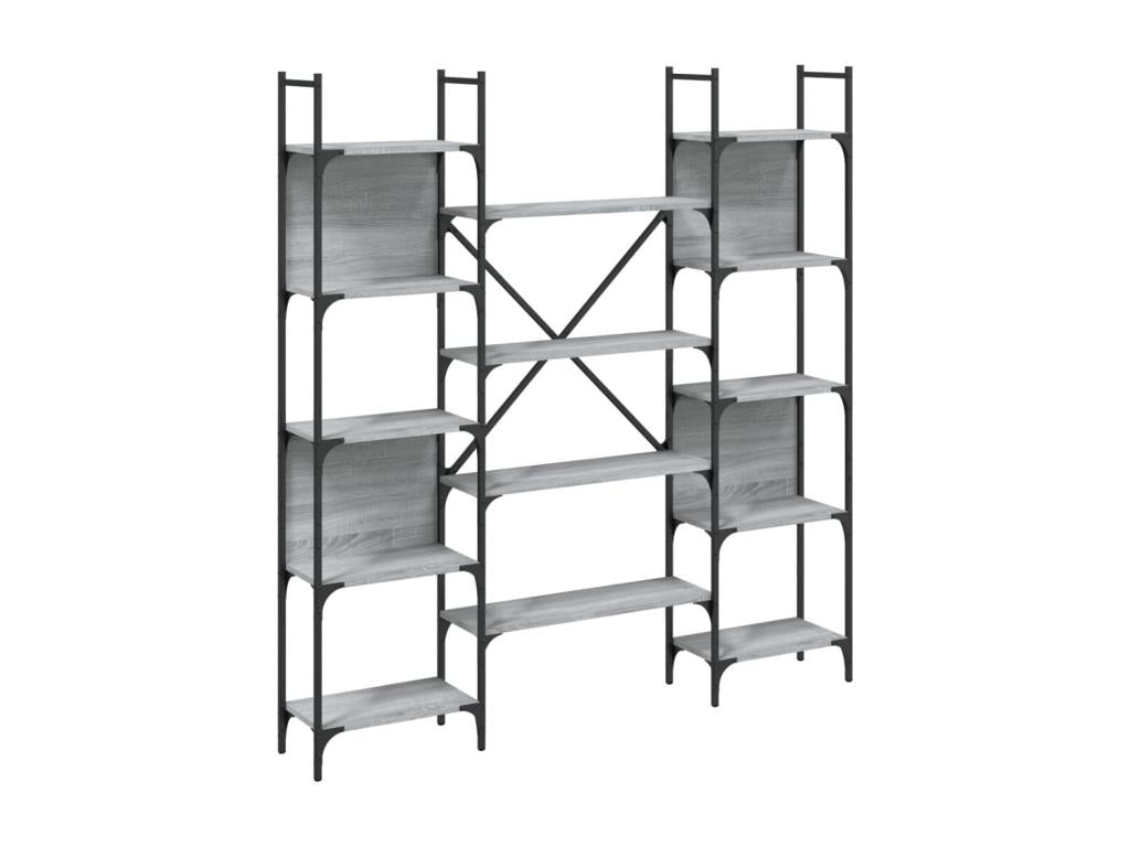 Lysvia bookcase, grey, 155.5x24x166.5 cm, engineered wood, FFPN85359