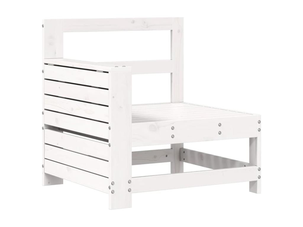 8-piece white solid pine wood garden furniture set BABE89130