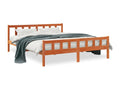 Brown bed frame and headboard 160x200 pine wood KKAJ86335