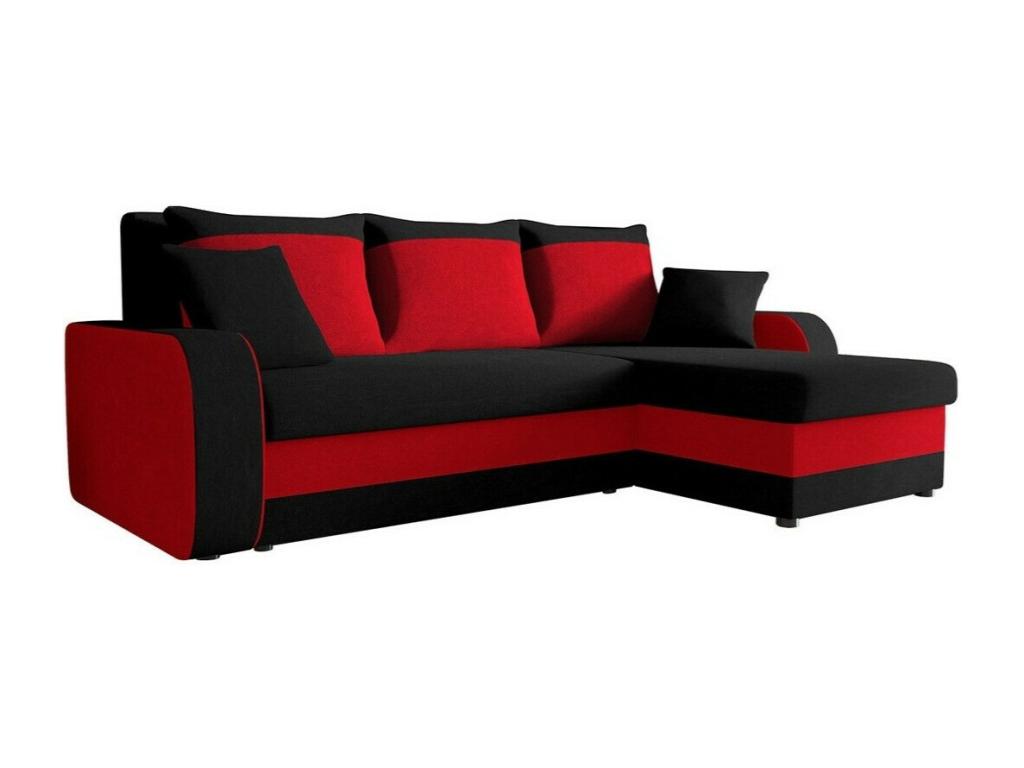 Zensova 135 Corner Sofa, Red, with Sleeping Function and Bedding Box, 238x147x80cm LPVV92755