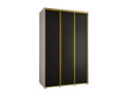 Lysvia 1 Sliding Door Wardrobe 235.2/150/45 3 Doors White/Black/Gold VFSQ45948