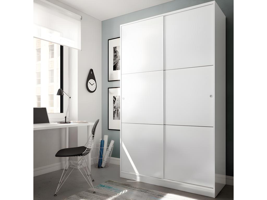 Sliding wardrobe with 2 doors, white - Dormeva - W 120 x D 50 x H 200 cm EKVS96836