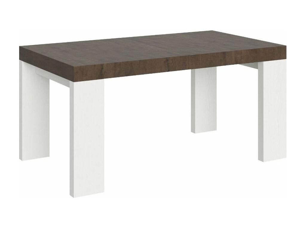 Extendable rectangular table in walnut and white wood, 160 to 420cm, Dormeva - Support with 4 legs FMHQ53099
