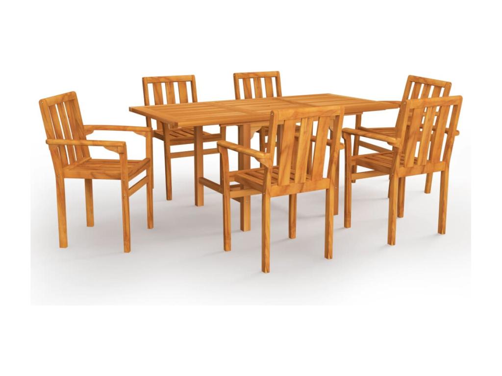 7-piece garden dining set, solid teak wood FHFH41429