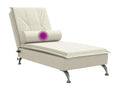 Massage chaise lounge with cream velvet bolster FXSI81747