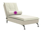 Massage chaise lounge with cream velvet bolster FXSI81747