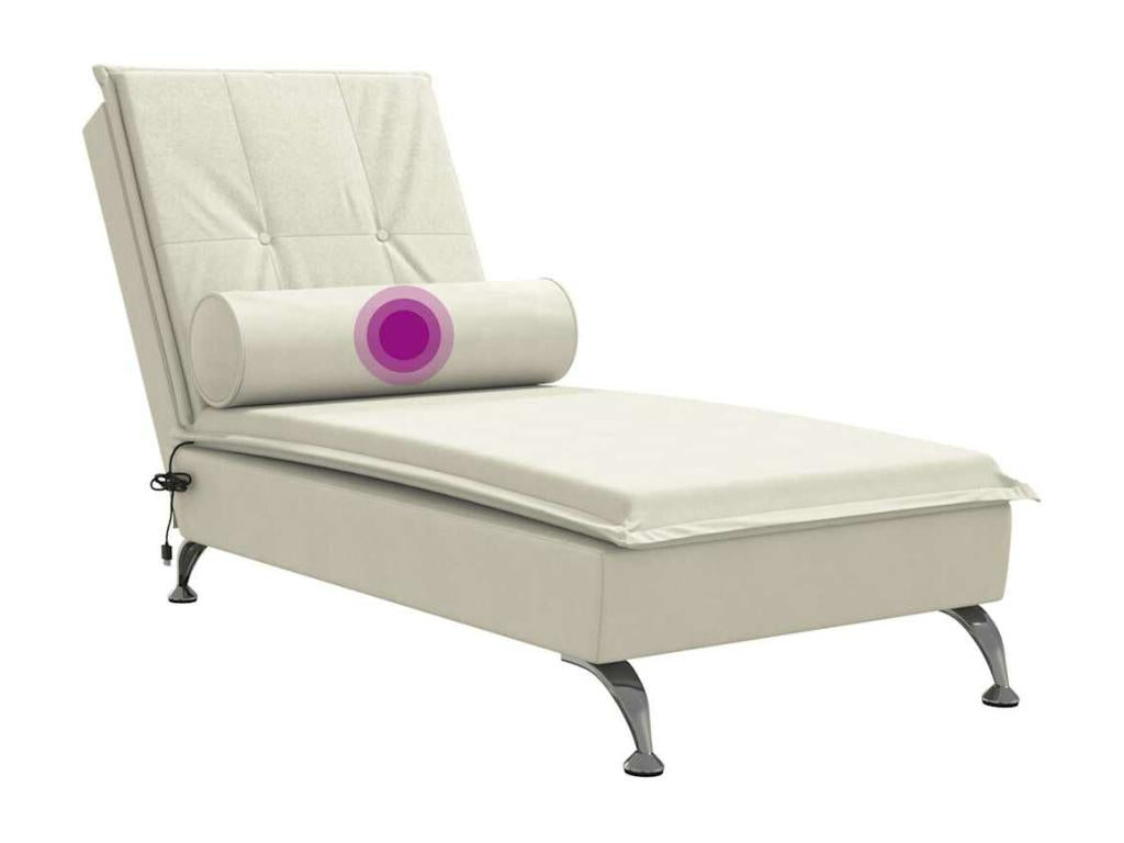 Massage chaise lounge with cream velvet bolster FXSI81747