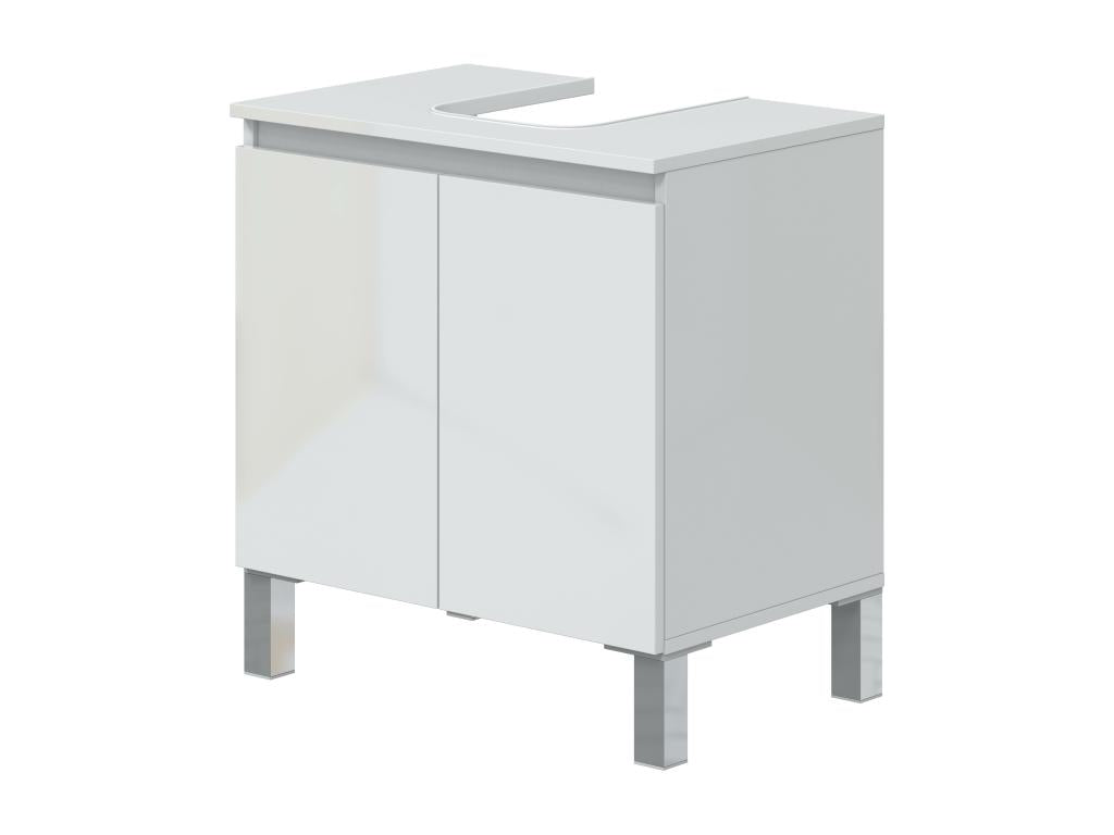 Bathroom cabinet under sink, 60 cm, with 2 doors, white - Length 60 x Depth 40 x Height 63 cm IYDX90267