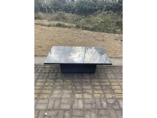 9-Seater Rattan Garden Furniture Set with Height-Adjustable Dining Table and 3-Seater Sofa, MéDormeva Dark Grey ZUNC55431