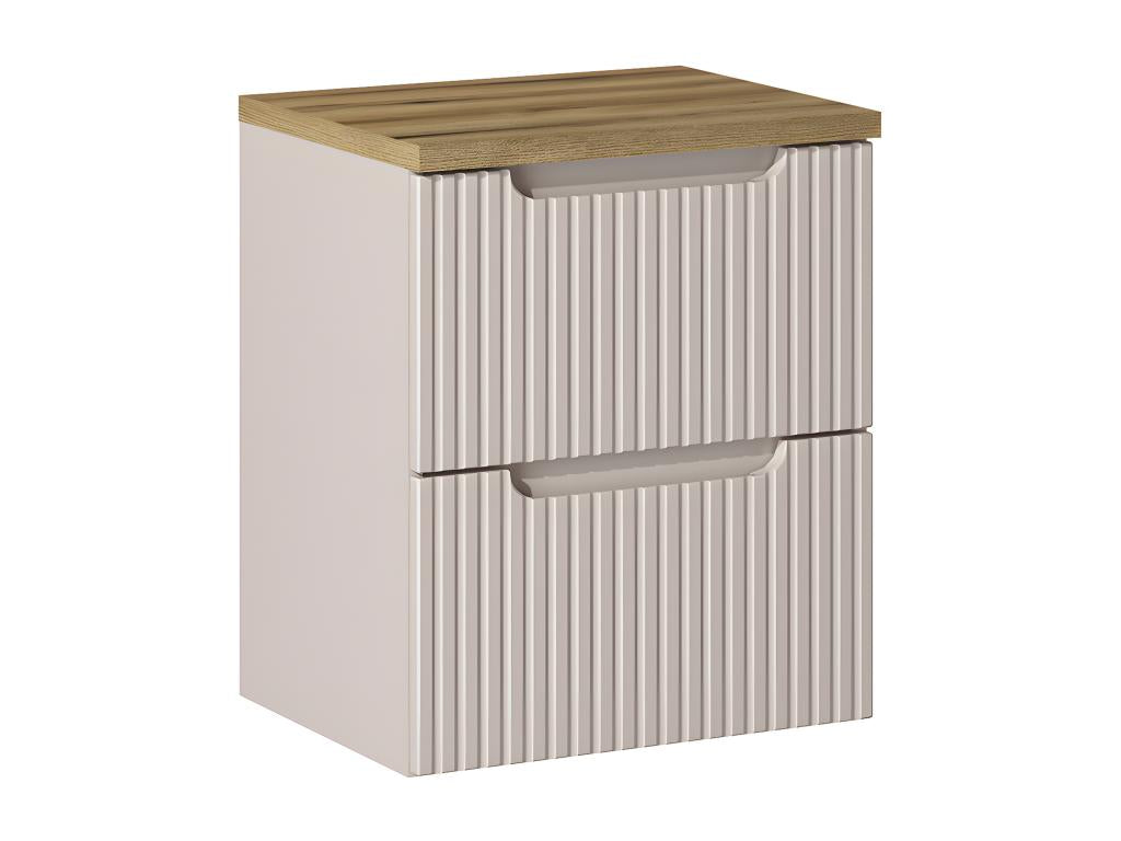 50cm vanity unit with 2 drawers and countertop, Dormeva Cashmere and Wood FSWB03462