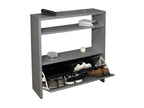 Lysvia shoe cabinet in glossy grey - 93x25x91 cm QDPL34739