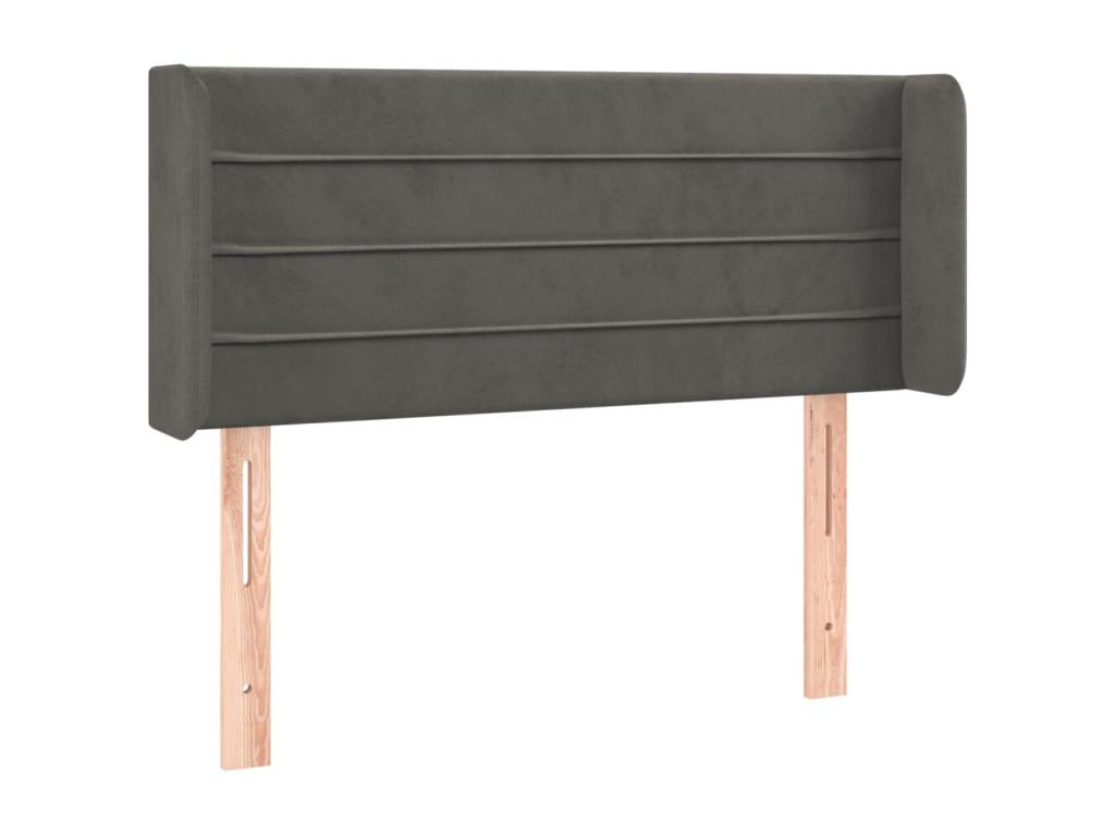 Headboard with wings, Dark Grey, 83x16x78/88 cm, Velvet QJQJ61452