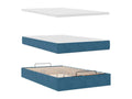 Ottoman bed frame with dark blue mattress 120x190 cm velvet TZUV86927
