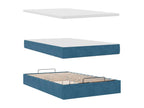 Ottoman bed frame with dark blue mattress 120x190 cm velvet TZUV86927