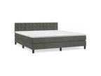 Lysvia bed base and mattress, Dark Grey 180x200 Velvet DVMU31329