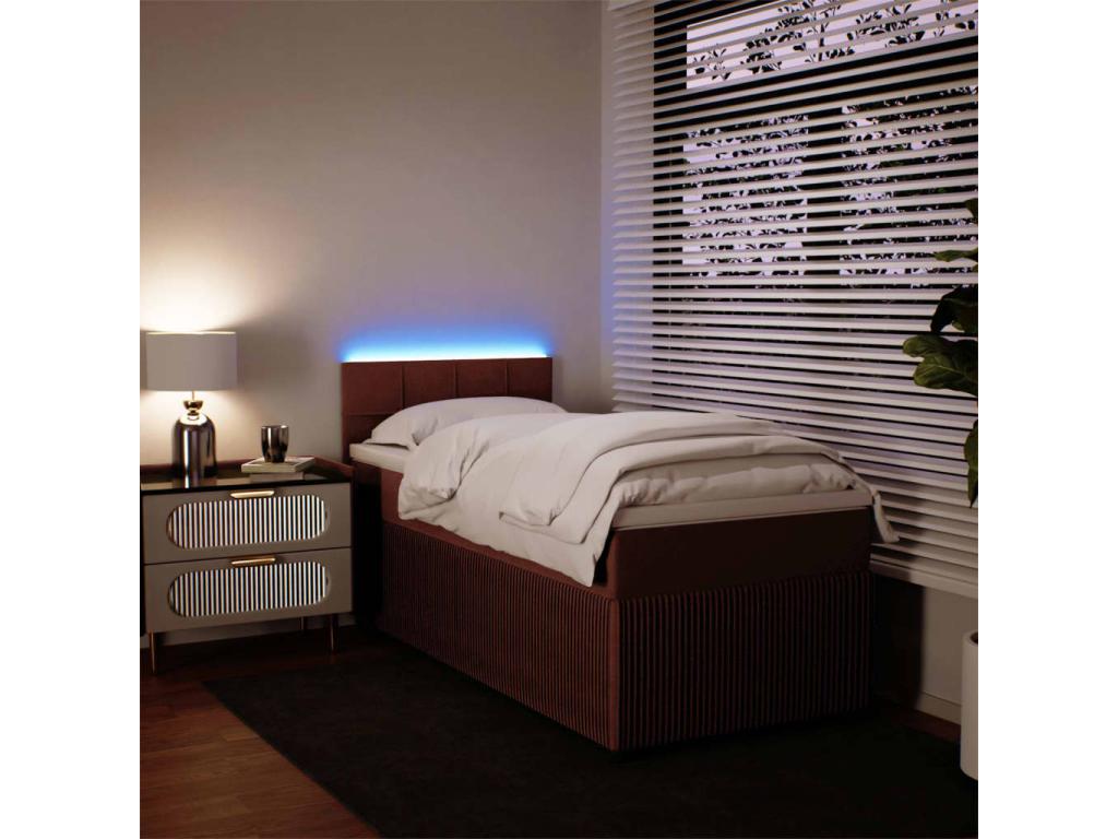 Lysvia bed base with mattress, Rose 90x200 cm, Velvet ETCQ73467