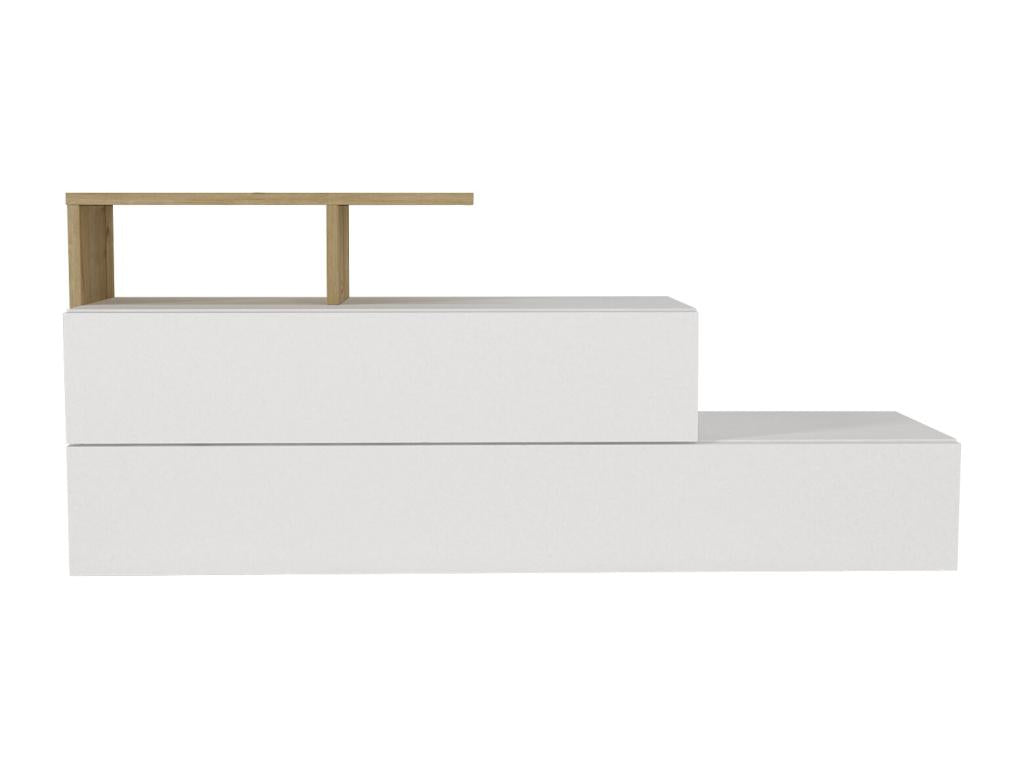 Shoe cabinet with 2 doors and 1 shelf - White and Natural - Dormeva RTPF16770