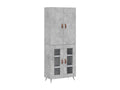 High sideboard, concrete grey, 69.5x34x180 cm, engineered wood, CGSI40810