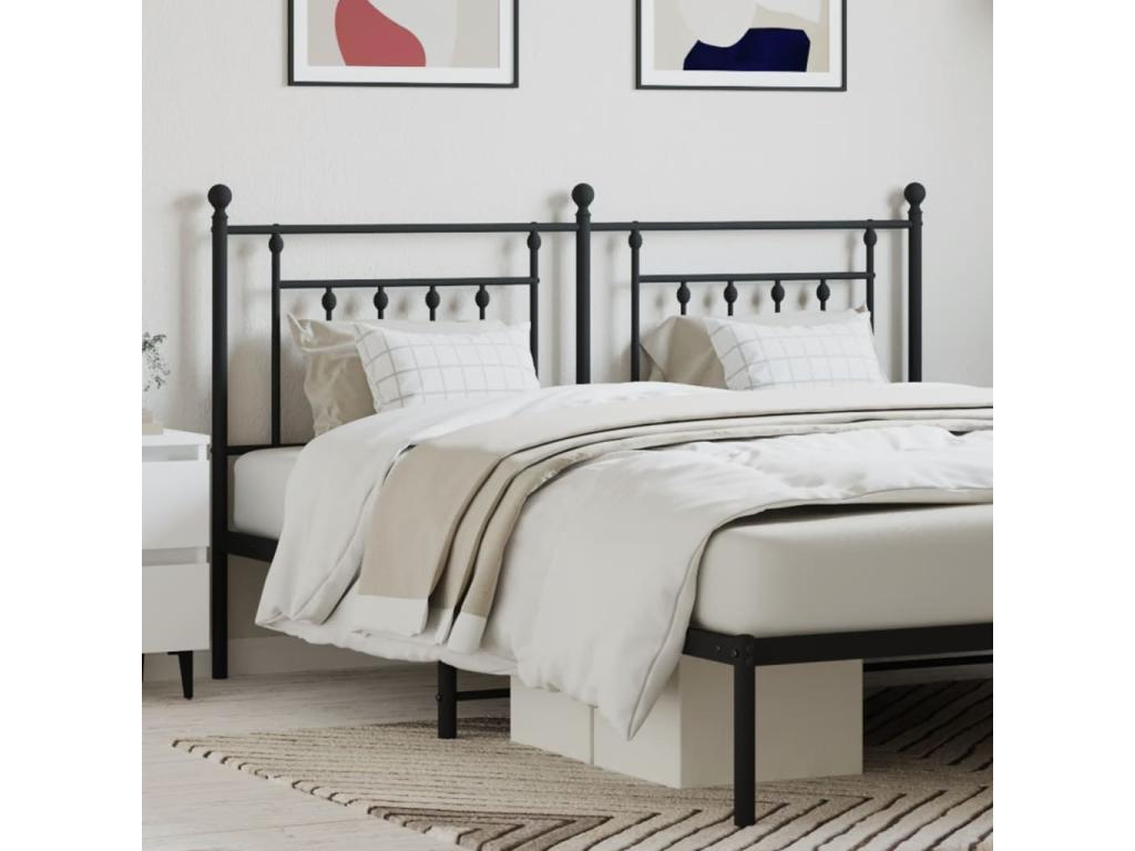 Black metal headboard 160 cm IXZN72368