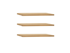 Set of 3 floating shelves in brown fir wood, 140x3.2cm - Lysvia OLKM60089