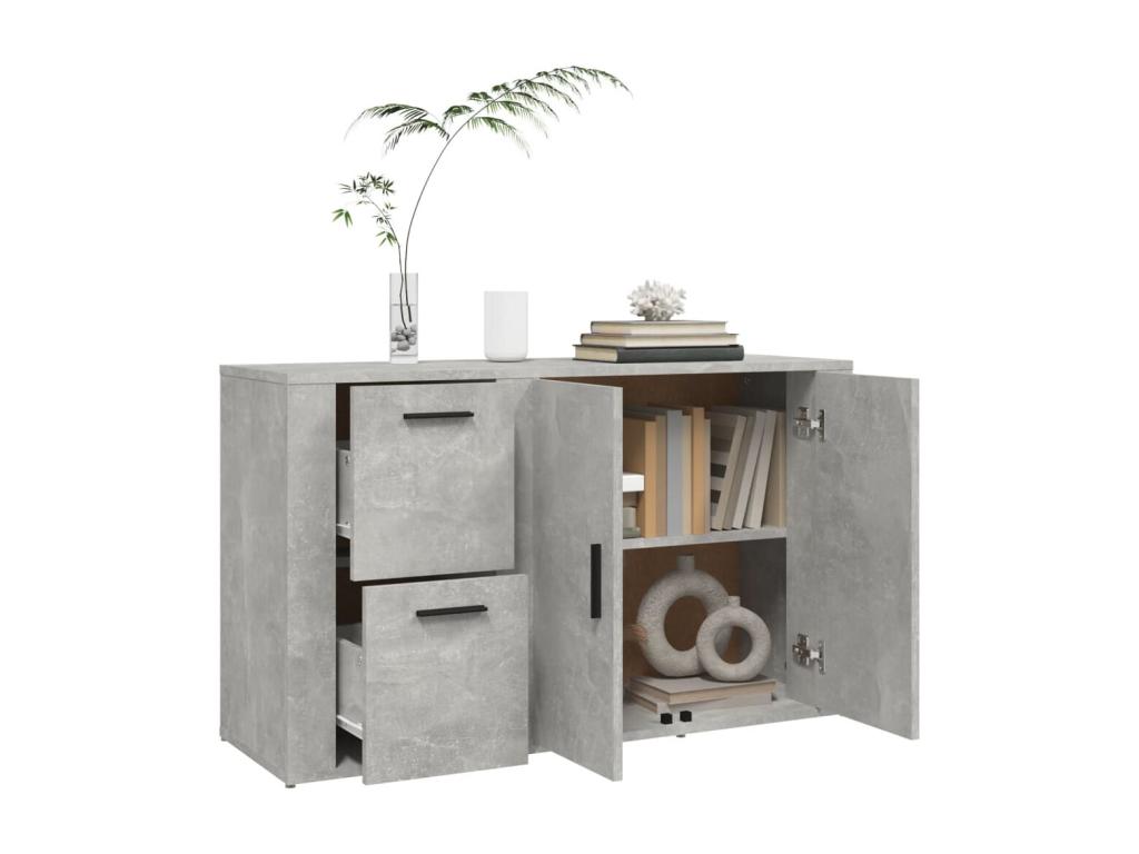 Concrete Grey Buffet 100x33x59.5 cm Engineered Wood HRGQ64816