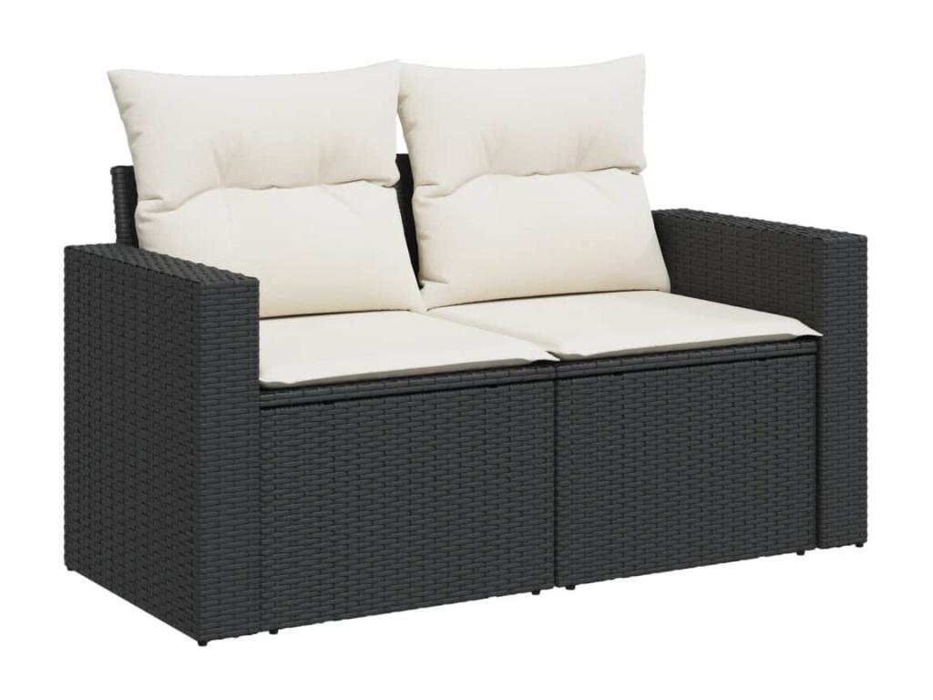 10-piece garden furniture set with cushions, Zensova woven resin RHUF93667