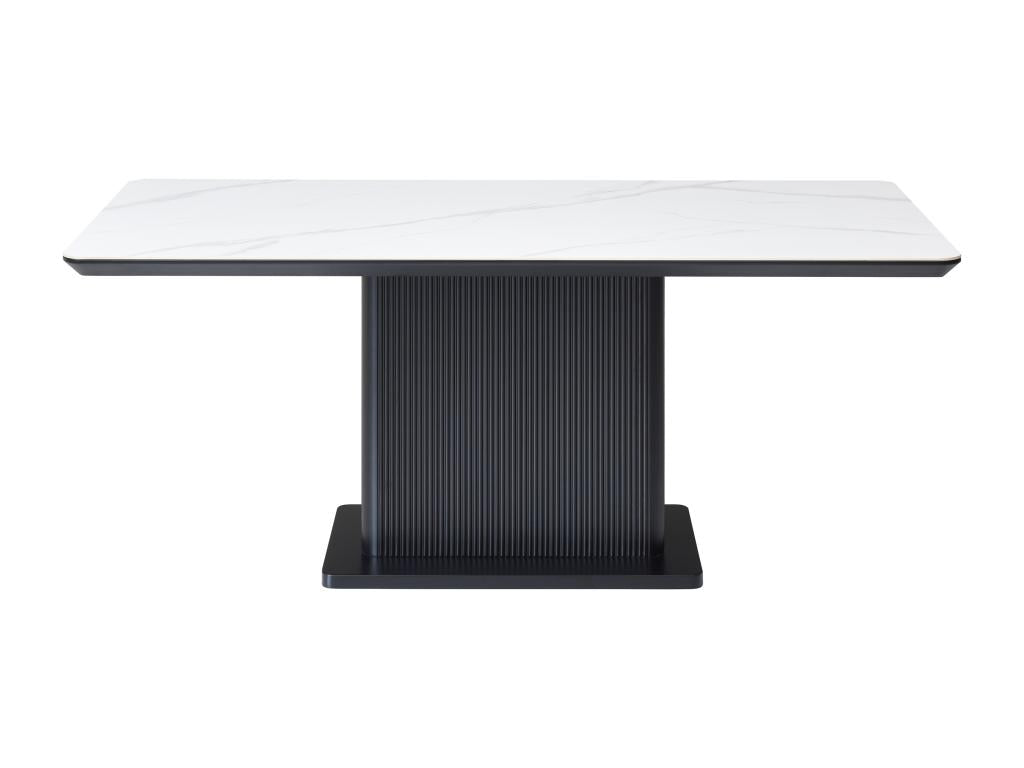 Dining table for 6 people in ceramic and MDF - White and Black Marble Effect - Dormeva SAKW02095