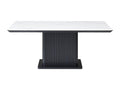 Dining table for 6 people in ceramic and MDF - White and Black Marble Effect - Dormeva SAKW02095